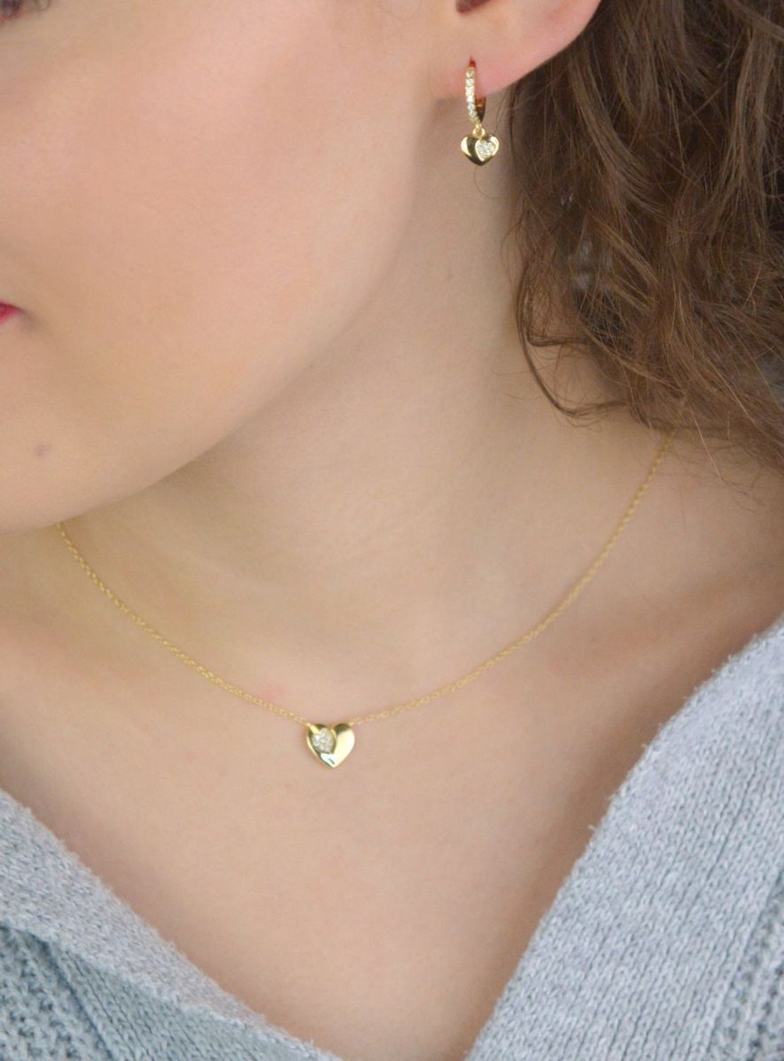 Kolczyki damskie Nomination Italy Petit Sparkle srebrne pozłacane serduszka 242305 006.jpg